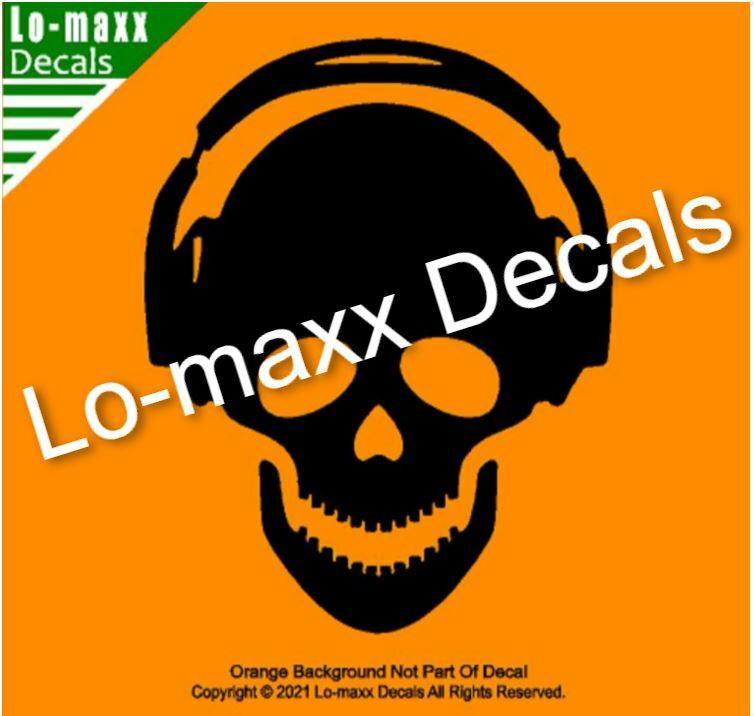 Skull And Headphones Rock And Roll Music Superior Quality Die Cut Vinyl Decal
