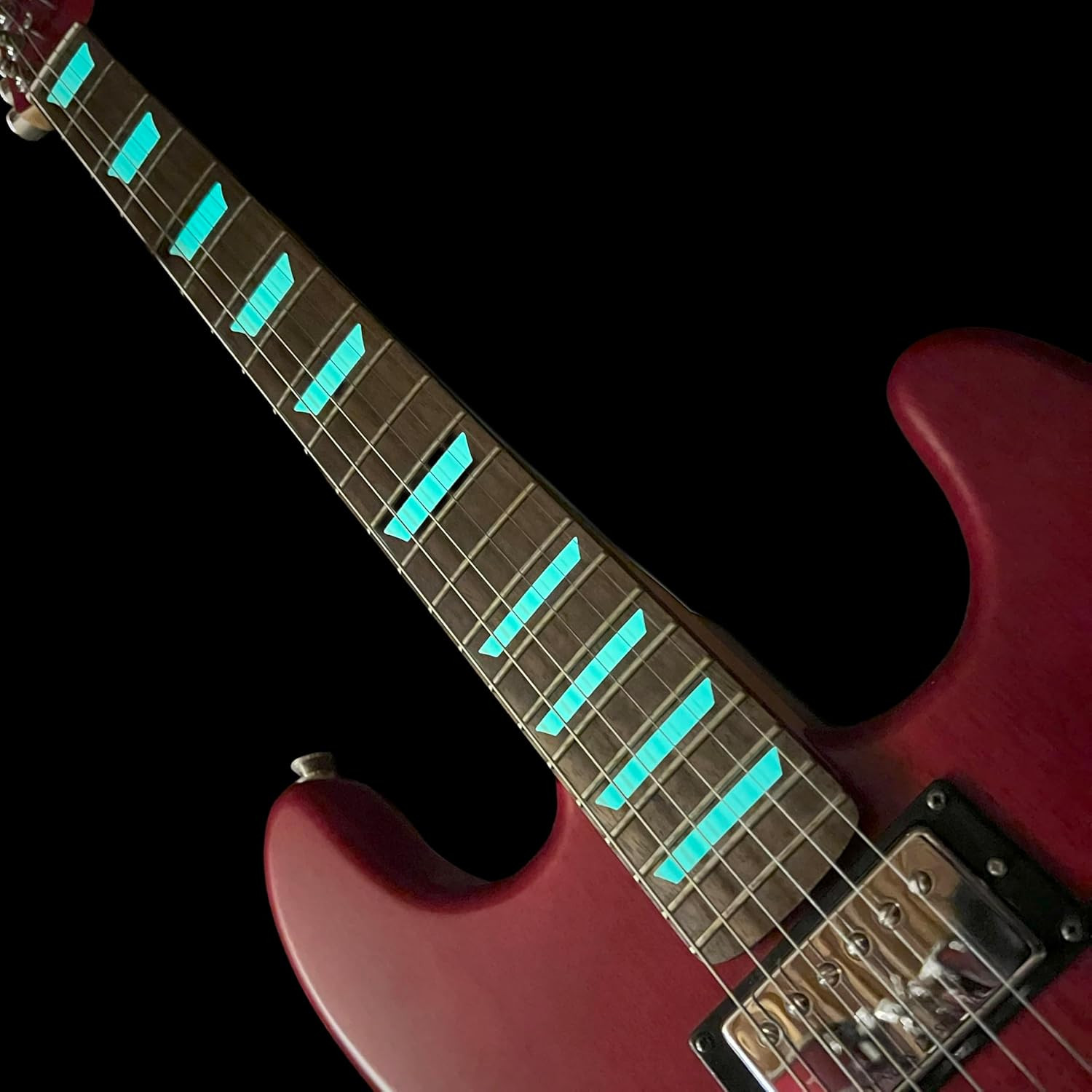 Trapezoid Glow in the Dark Guitar Fingerboard Fret Markers Inlay Fit Les Paul SG