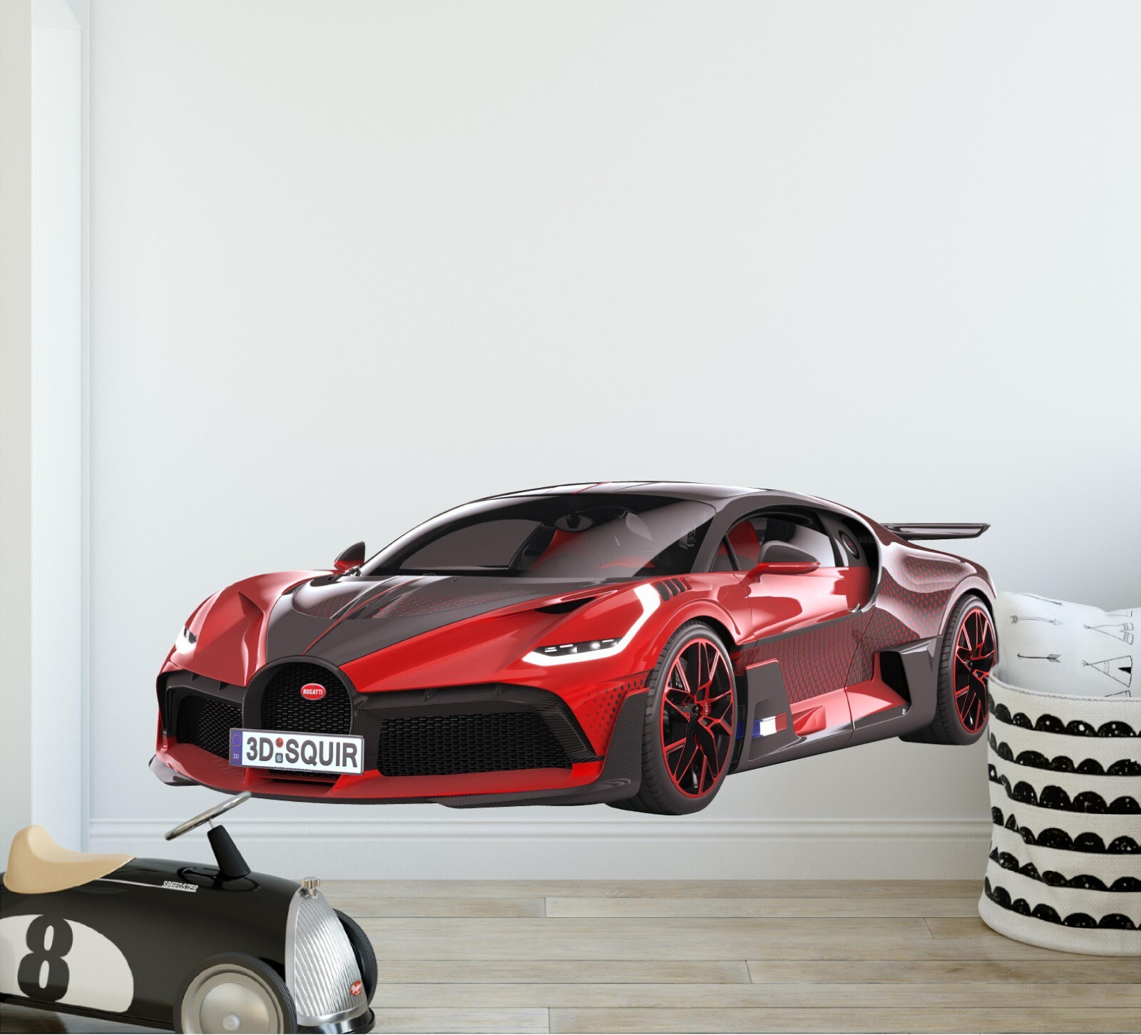 Super Car Wall Decal – Bugatti Divo Ladybug Vinyl Wall Graphic Wall Sticker