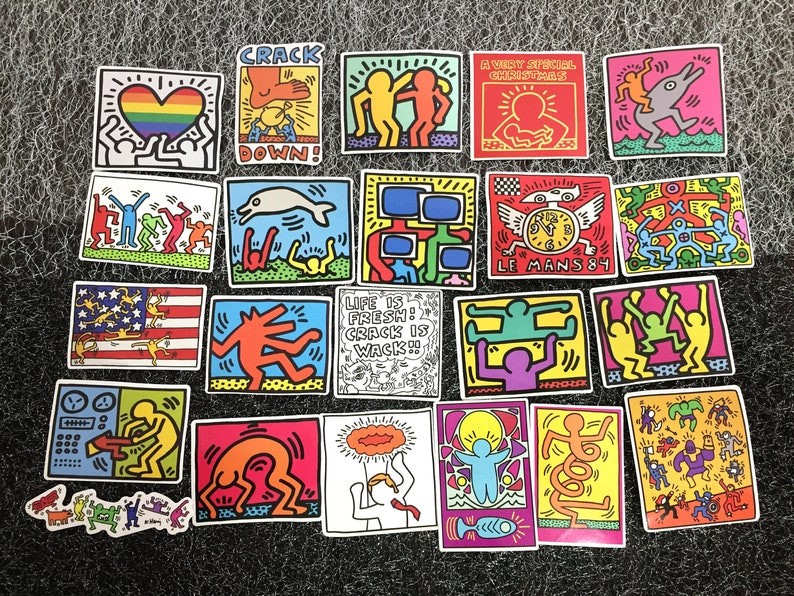 100pcs Waterproof Keith Haring Stickers, Artist STICKERS