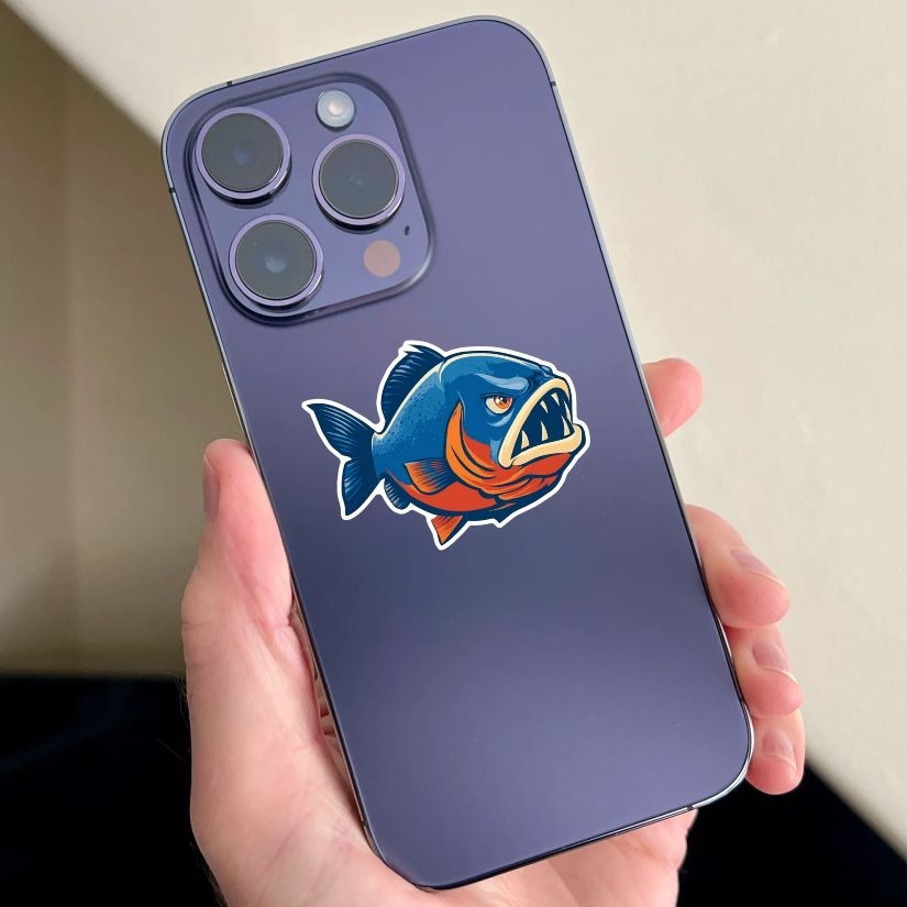 Piranha, Sticker, Peel N' Stick, Different Sizes