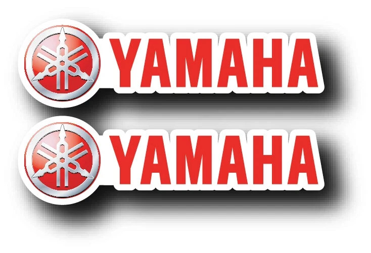 2X YAMAHA RED DECAL STICKER USA MADE TRUCK VEHICLE FISHING BOATS MOTOR BASS CAR
