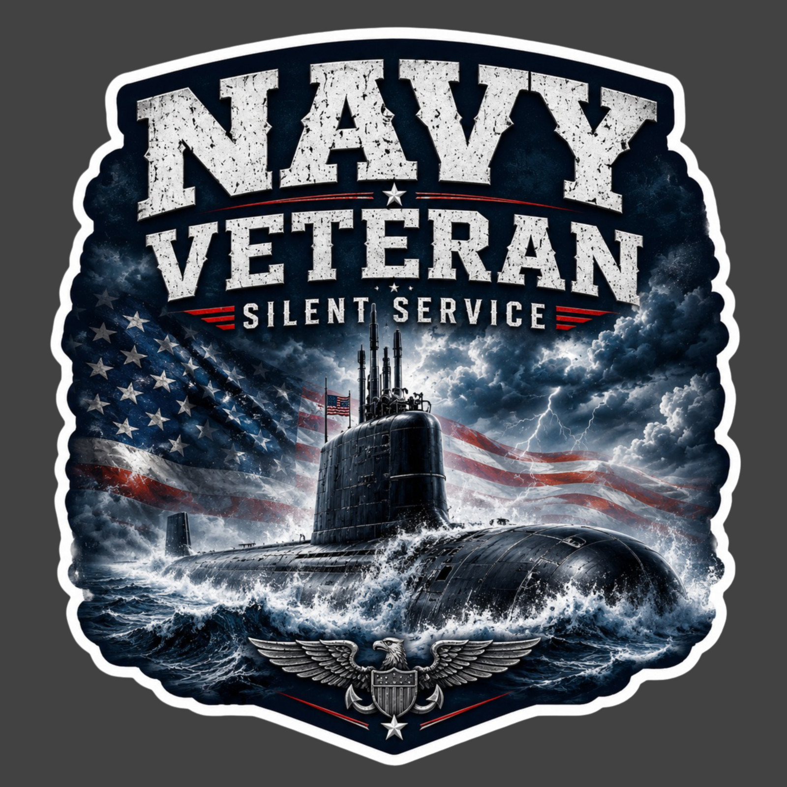 Navy Veteran Sticker Vinyl Decal Silent Service Submarine Military Patriotic USA