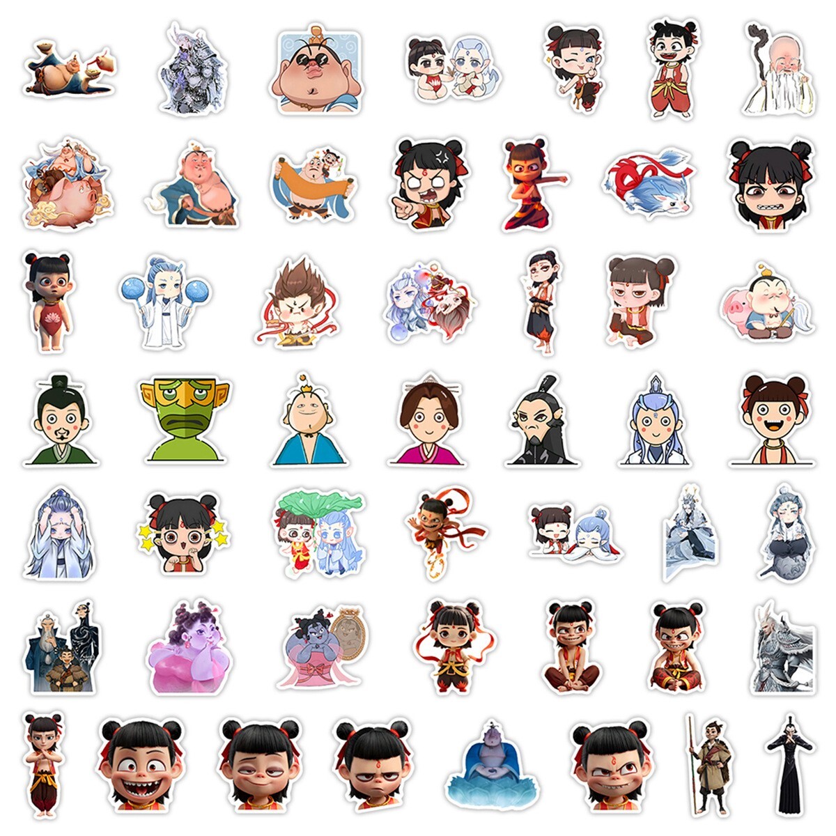 50pcs Waterproof Vinyl Stickers Ne Zha Animation Luggage Phone Laptop Car Window