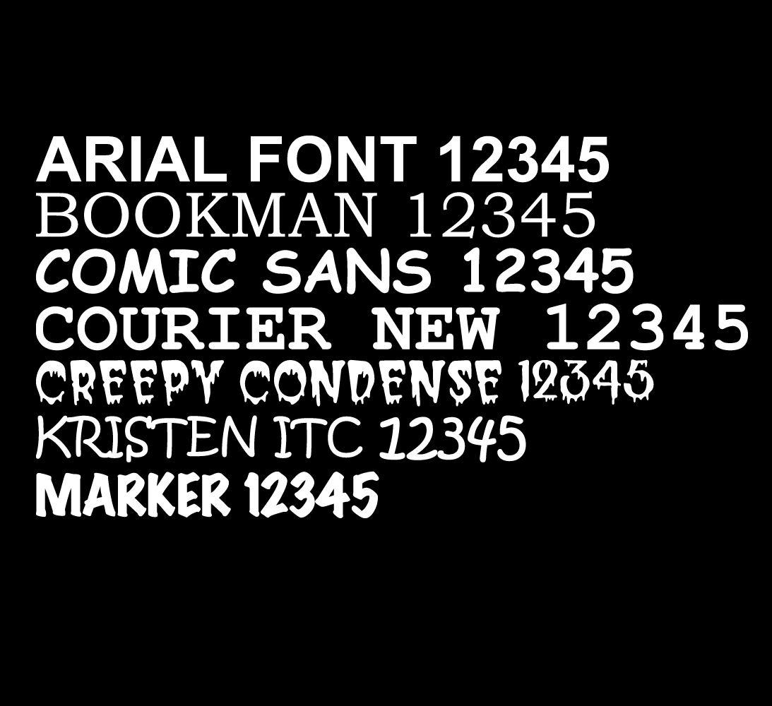 1 inch Custom Text Letters Numbers – Car Auto Window Vinyl Decal Sticker 10071