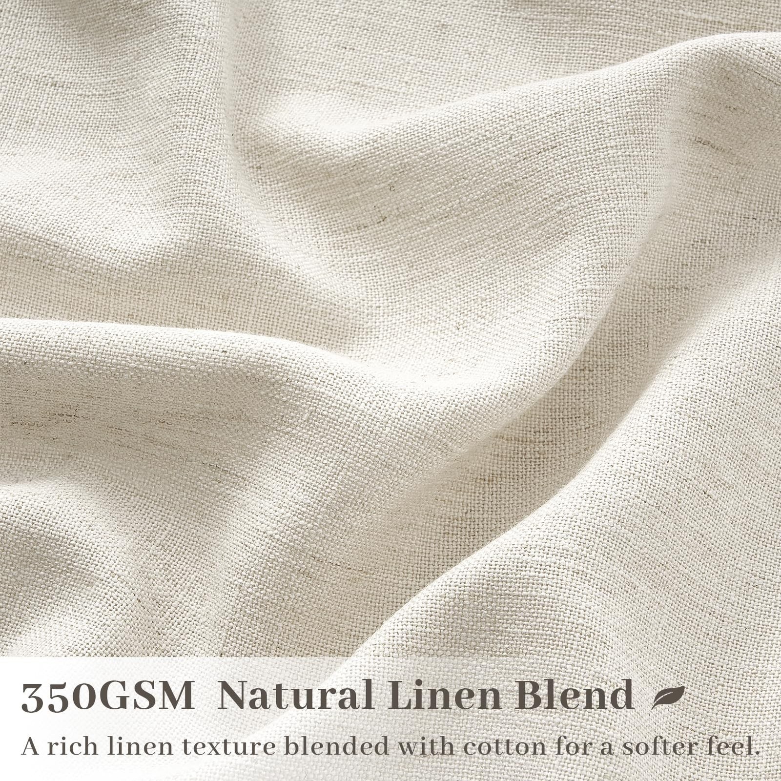 Natural Pinch Pleated Linen Curtains 84 Inch Long 2 Panels for Living Room Be…