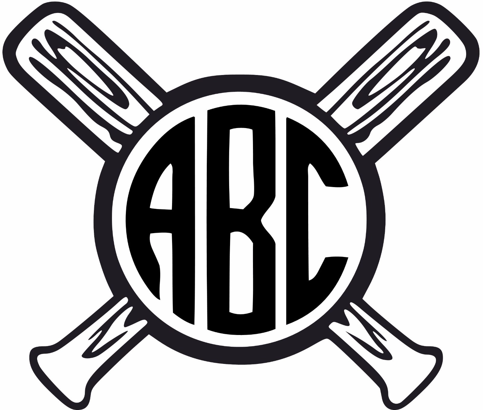 Custom Baseball Monogram Initials Personalized Vinly Decal U Pick SIZE + COLOR