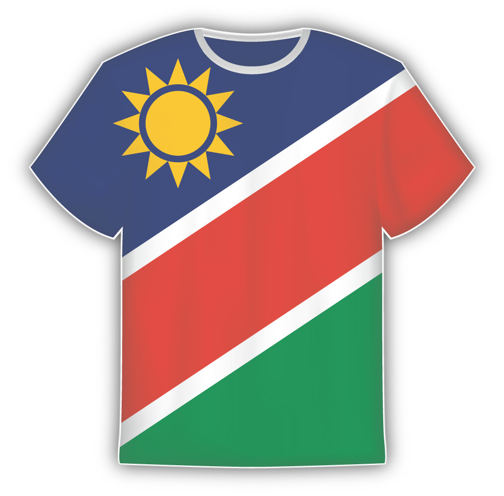 Namibia Flag Sticker In The Form Of T Shirt Vinyl Sticker Decal