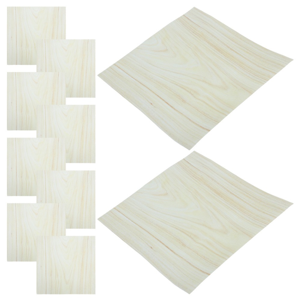 10 Pcs Wood Grain Tile Stickers Peel and Wall Adhesive Backsplash