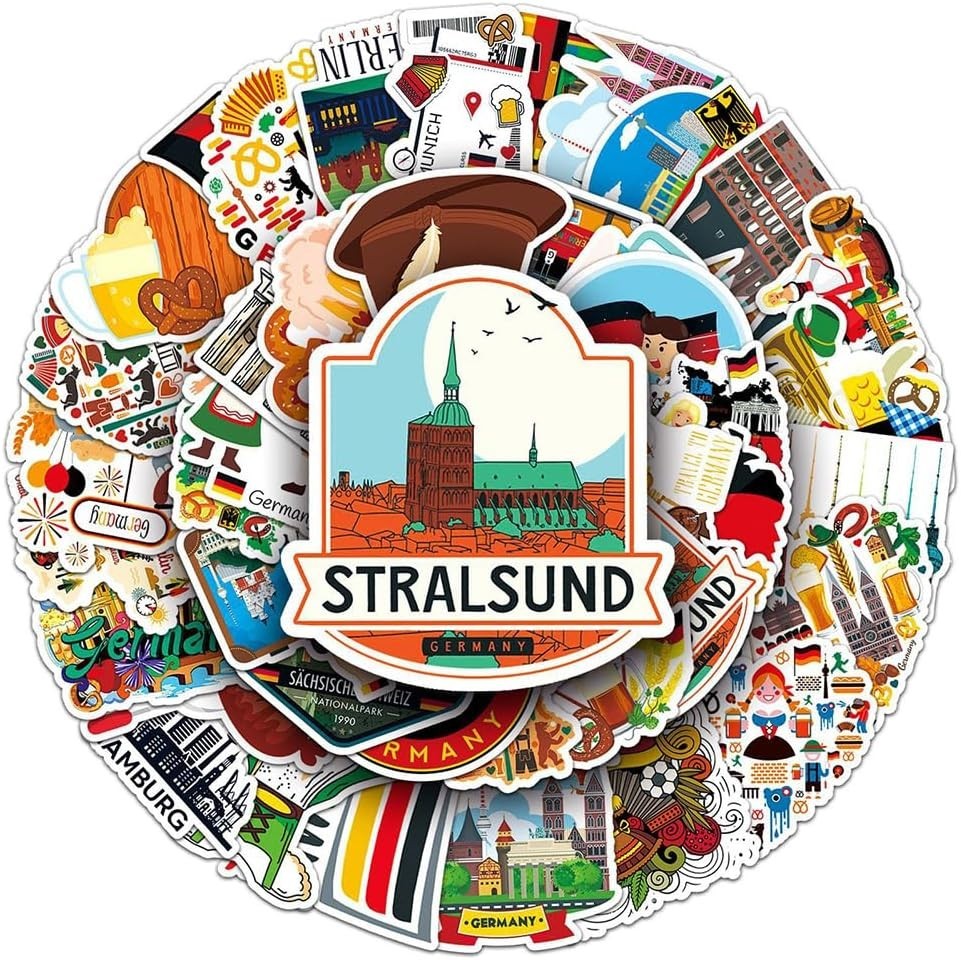 Stickers |50Pcs German Waterproof Vinyl Decals | Removable Reusable Peel & St…