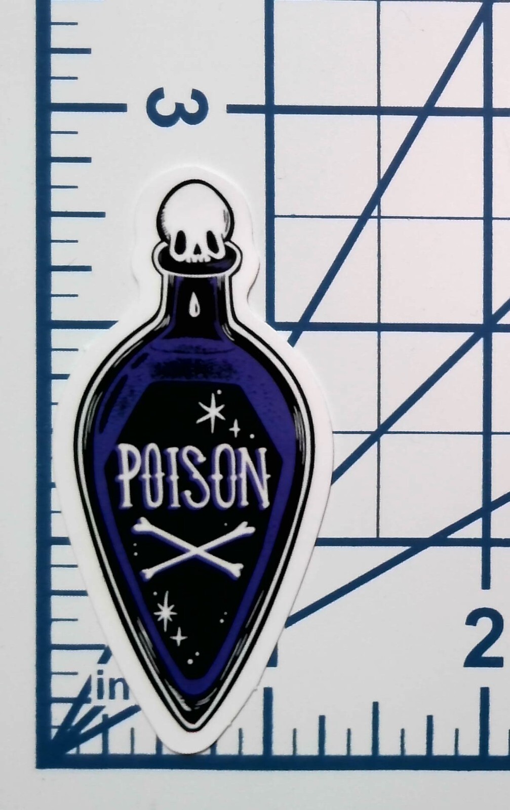 Poison Bottle Purple Gothic Skull Die Cut Vinyl Sticker Witch Apothecary Gift