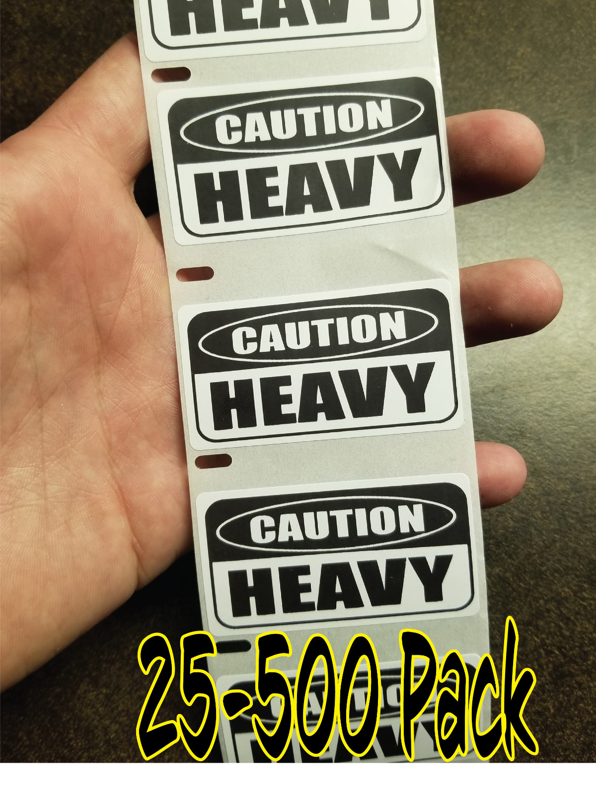 CAUTION HEAVY warning stickers 25-1000 Pack Label decal gag joke decal sticker