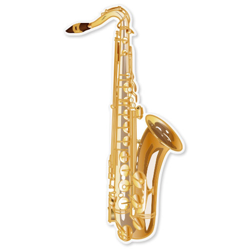 Saxophone musical instrument band sticker 3" x 6"