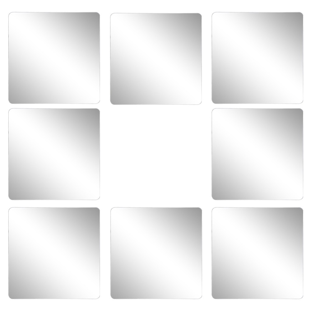 8Pcs Acrylic Mirror Sheets for Wall Self Adhesive Frameless Small Mirror Tiles