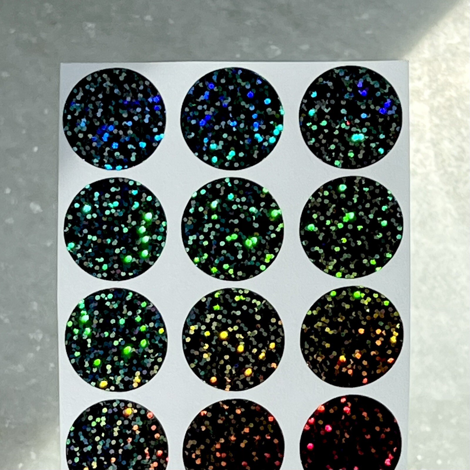Holographic Sparkle Circle Sticker Sheet! – Choose a Size & Color!