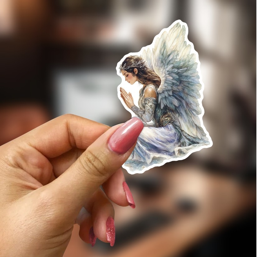 Angel Praying Sticker, Peel N' Stick, Different sizes