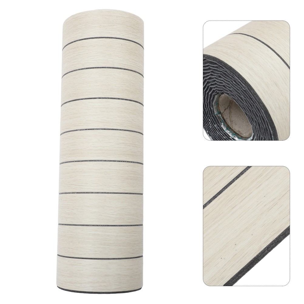 Waterproof Wood Grain Wall Panel Beige Self Adhesive Peel and Stick Decorative