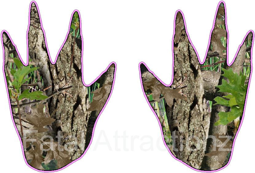 Pink Camo Gator Prints Vinyl Sticker Decal hunt alligator crocodile fish swamp