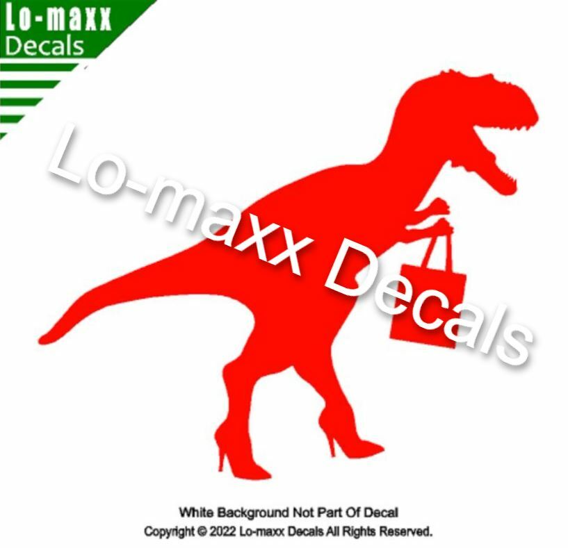 Fashion Conscious Dinosaur Custom Graphic Design Original Die Cut Vinyl Decal