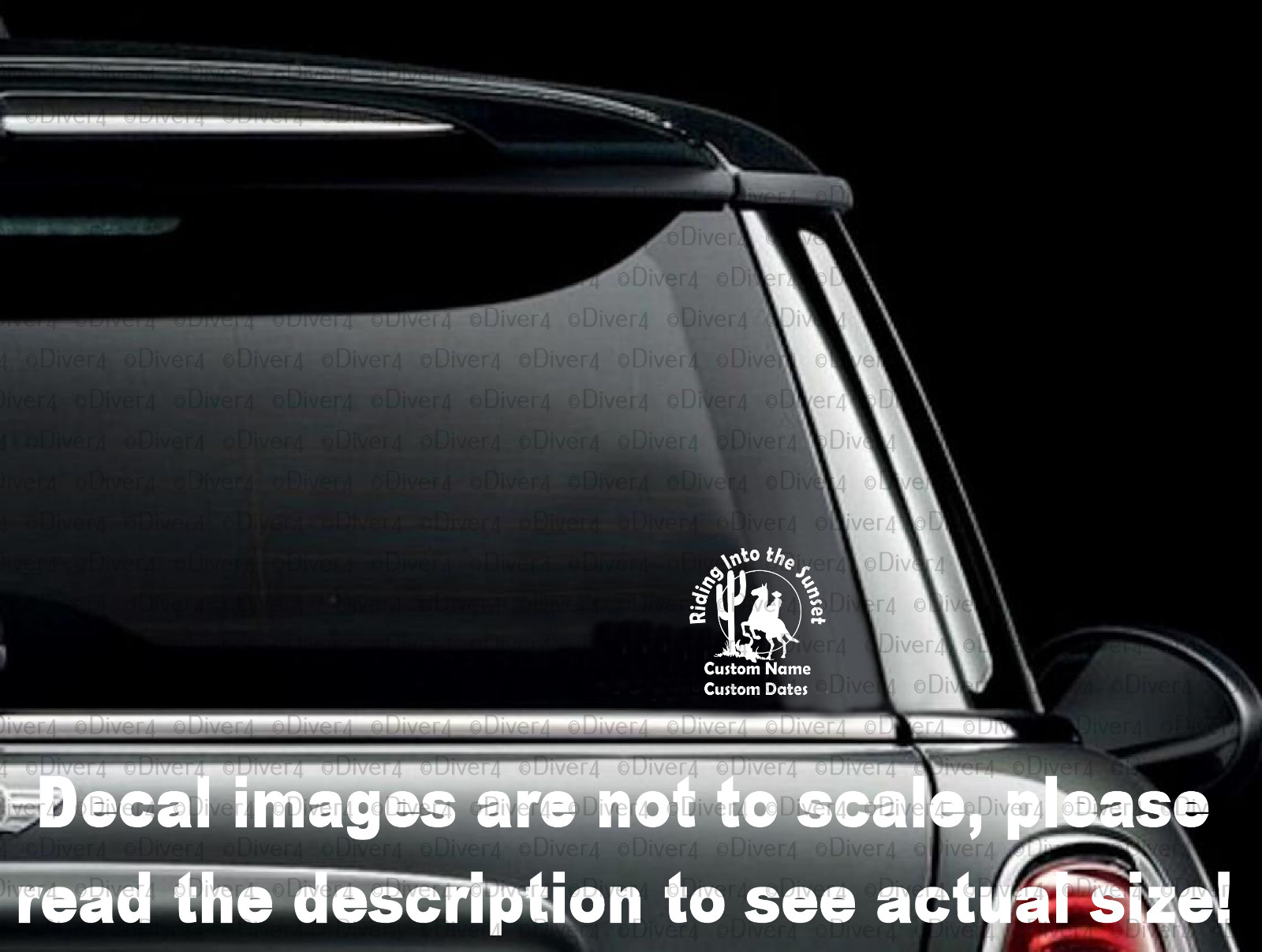 Custom Riding Into The Sunset Cowboy Memorial Decal USA Made US Seller