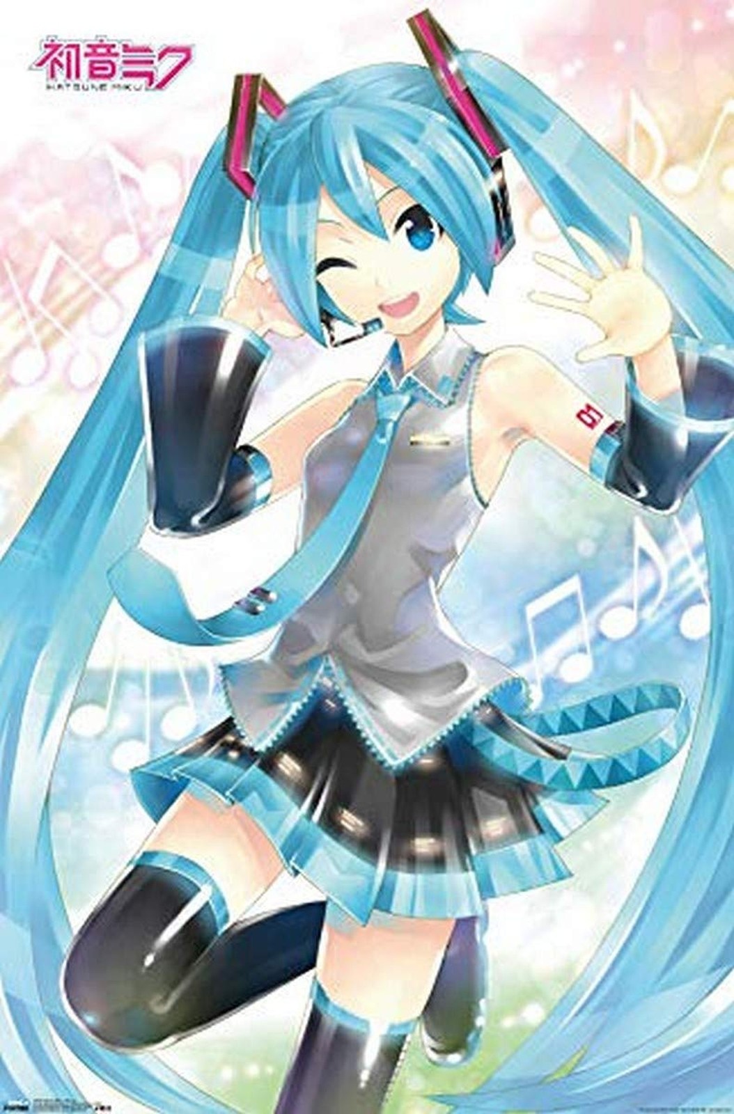 Trends International Hatsune Miku – Waving Wall Poster, 22.375" x 34", Unfram…