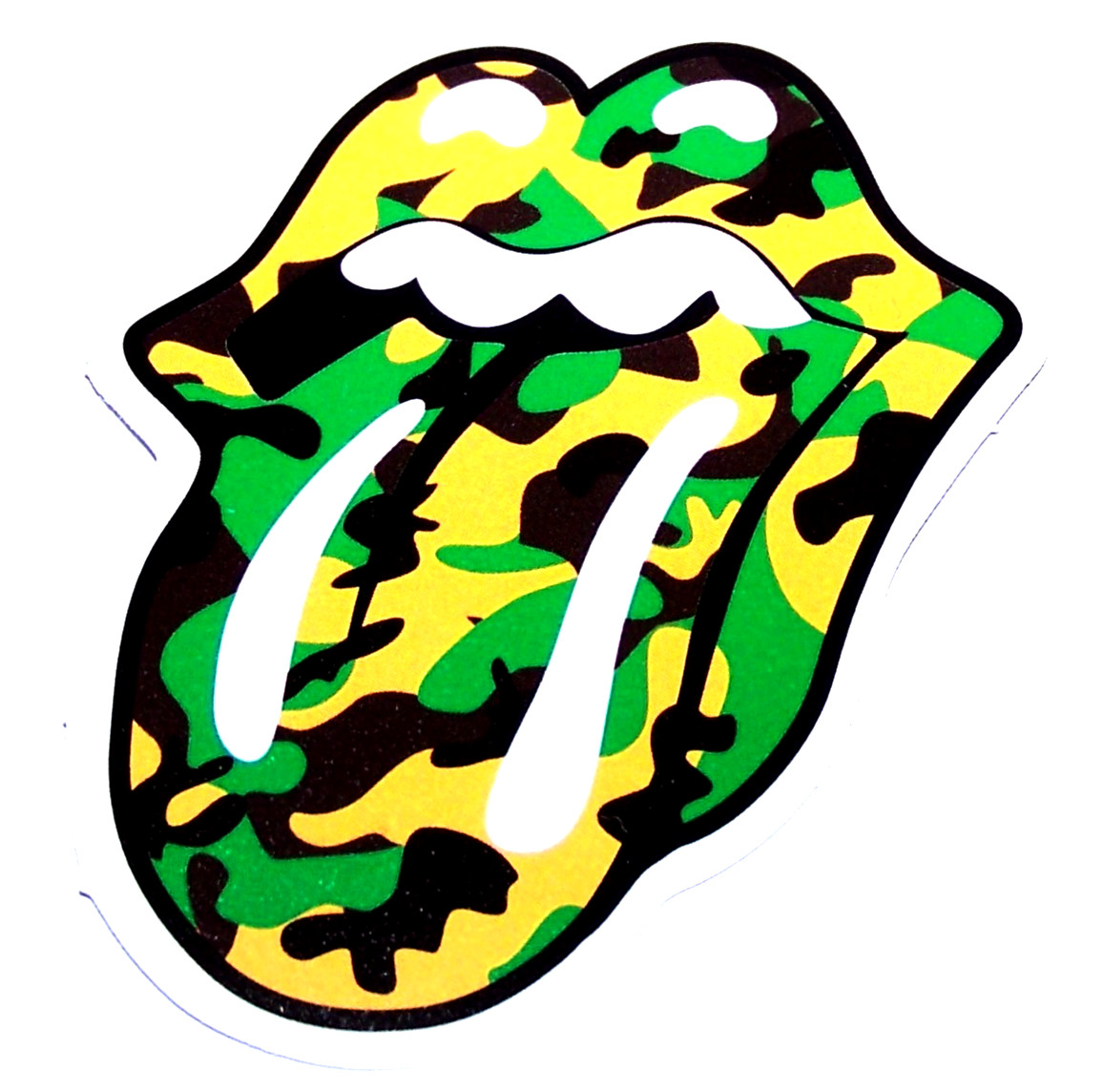 The Rolling Stones Mouth Camo Logo Die Cut Sticker Decal Music Band Rock & Roll