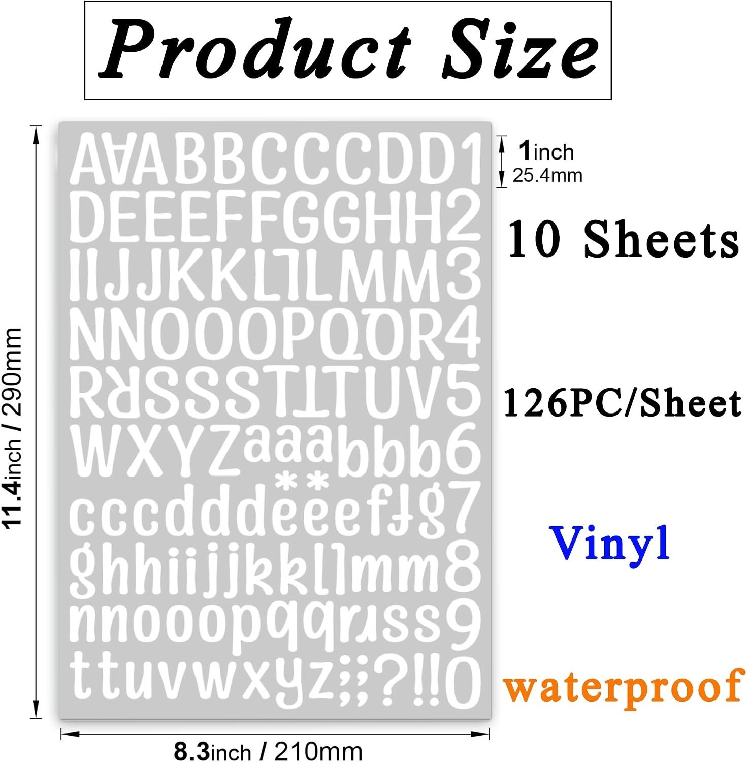 Self Adhesive Vinyl Letters Numbers Kit Compatible with Mailboxes Signs Windo…