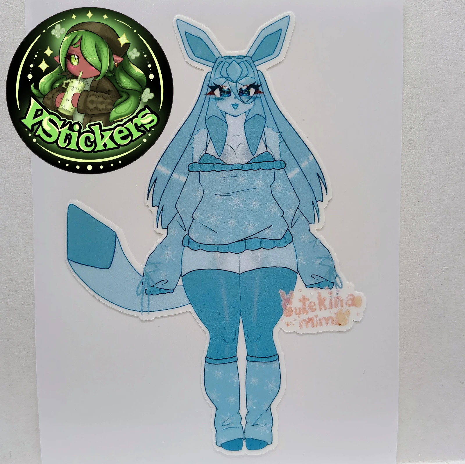 [OC] Aisia the Glaceon Hybrid! – Water-Resistant Vinyl Sticker!