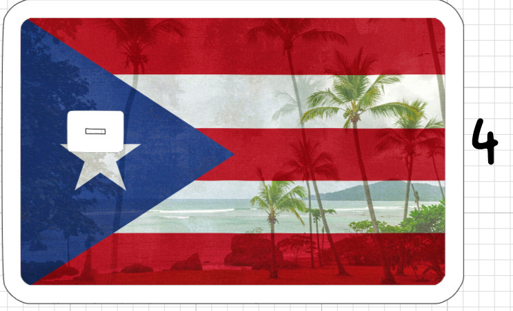 Puerto Rico Flag ATM Debit Credit Card Skin Sticker Latino Art USA America Frog