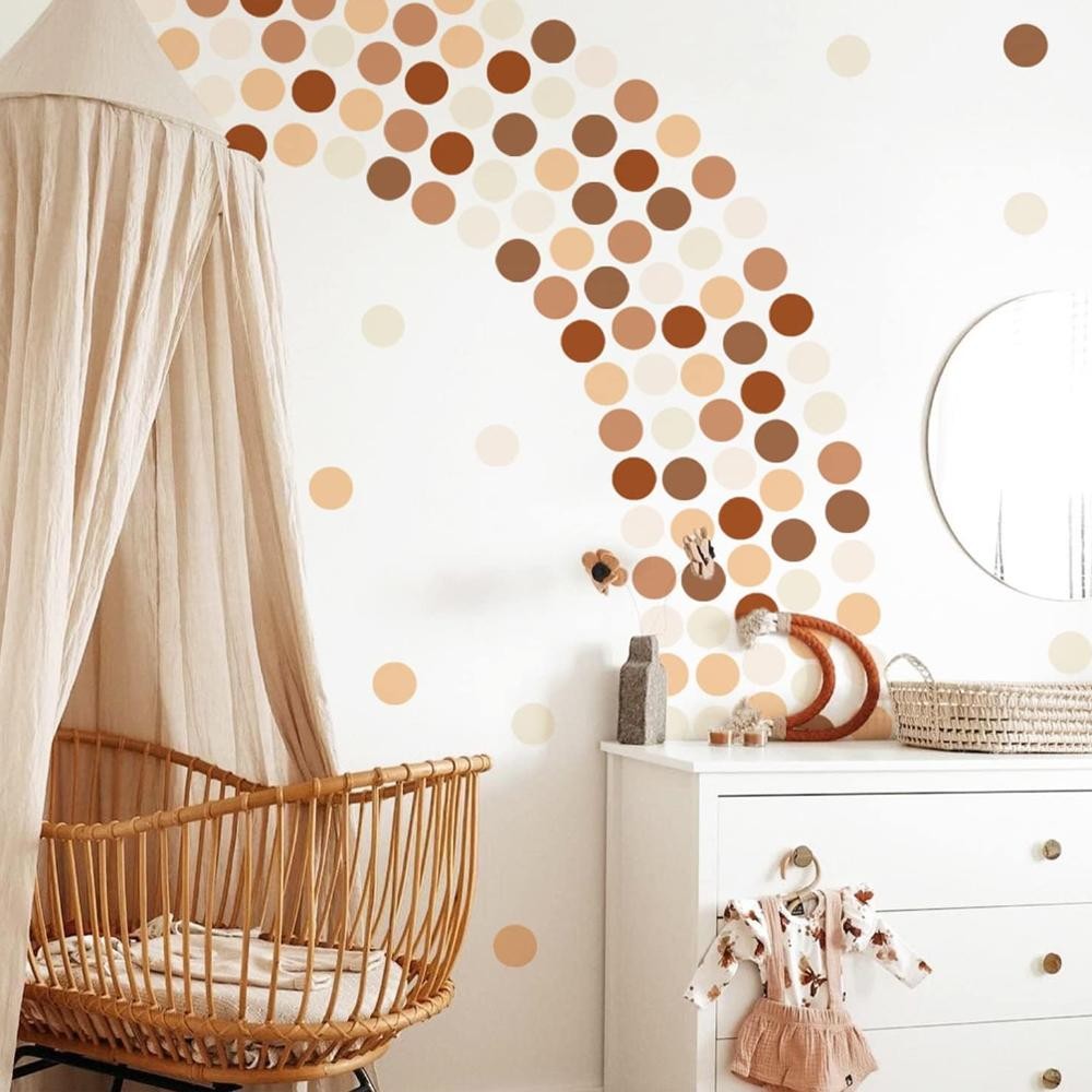 Boho Polka Dot Wall Stickers – Kids Nursery Vintage Decor for Boys & Girls Room