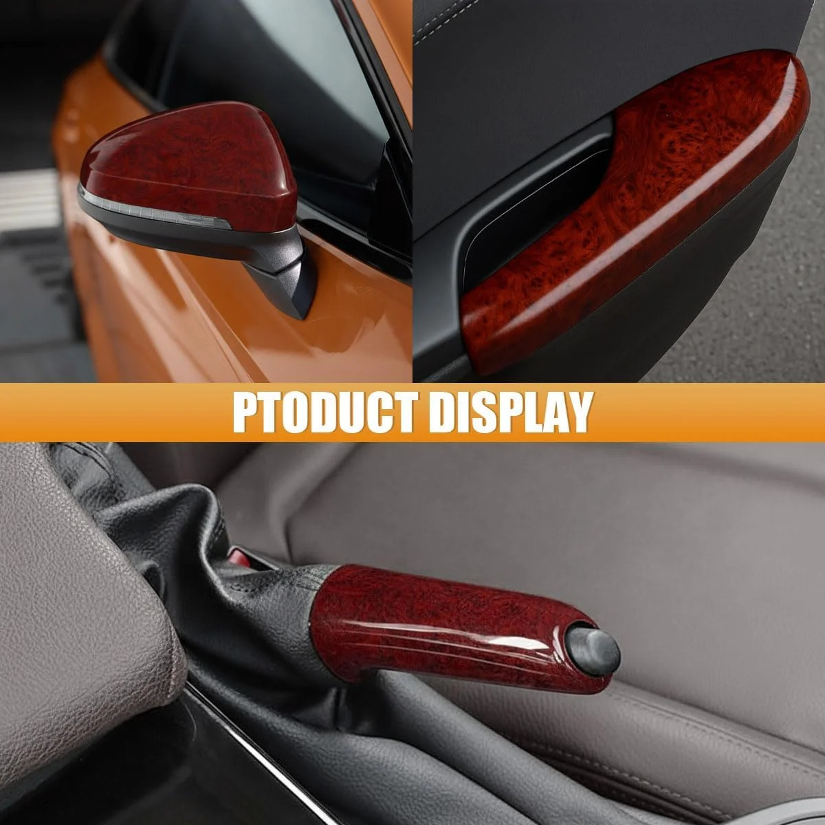 Car Interior Wood Grain Textured Glossy Vinyl Wrap Sticker DIY Decal Sheet Film