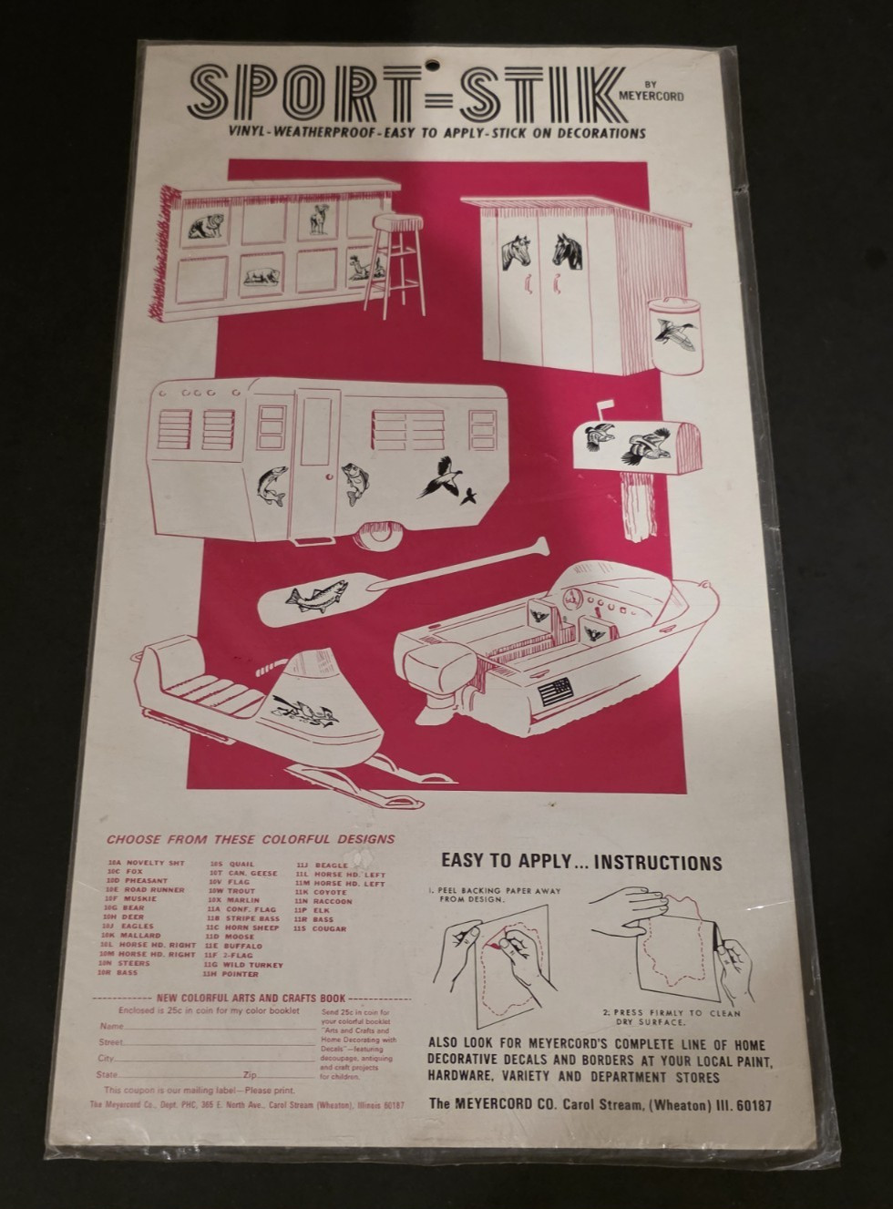 1960's-70's SPORT STIK Original Vinyl Sticker-Decal-UNUSED-Great Display-NOS