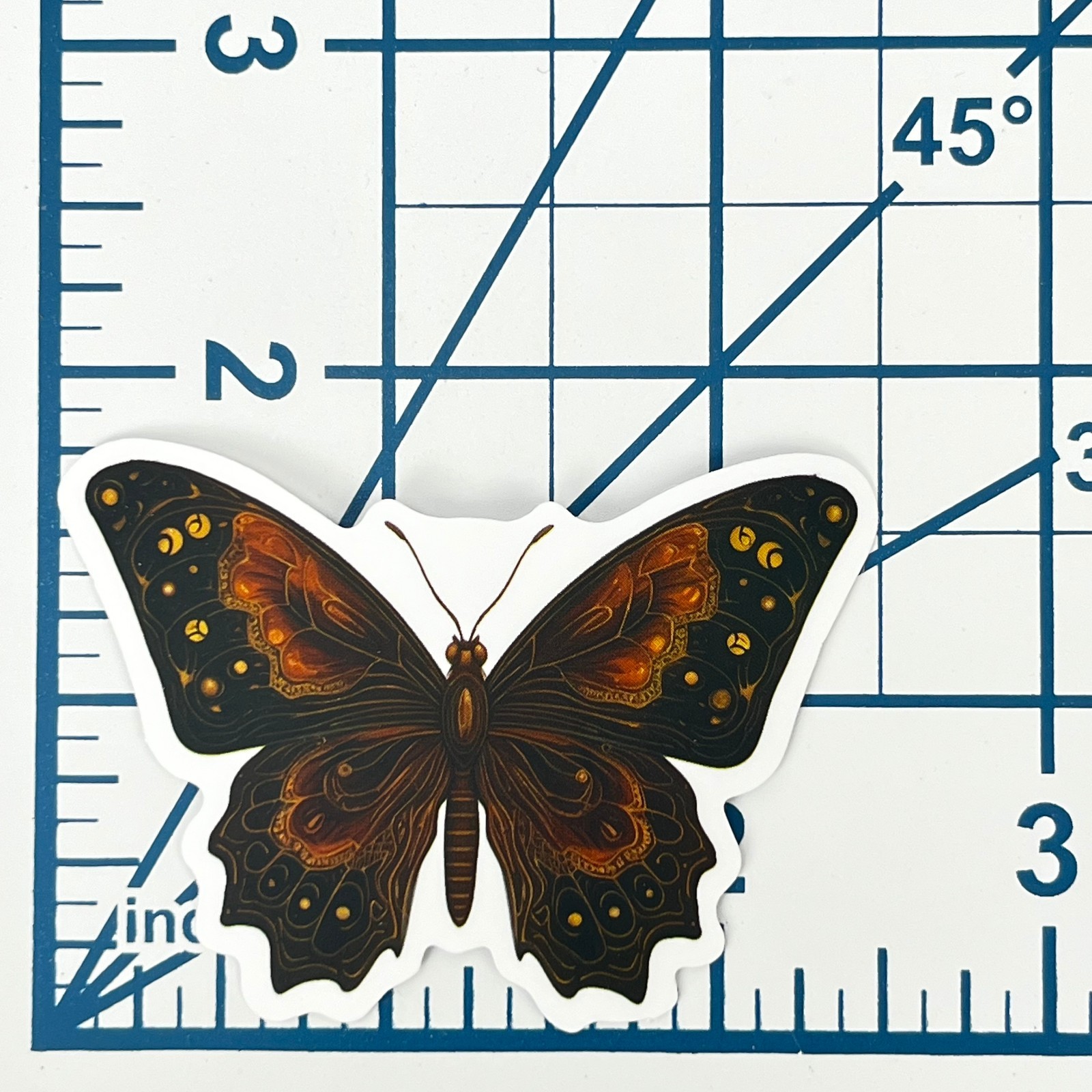 Bronze Celestial Butterfly Vinyl Sticker Vintage Insect Journal Laptop Scrapbook