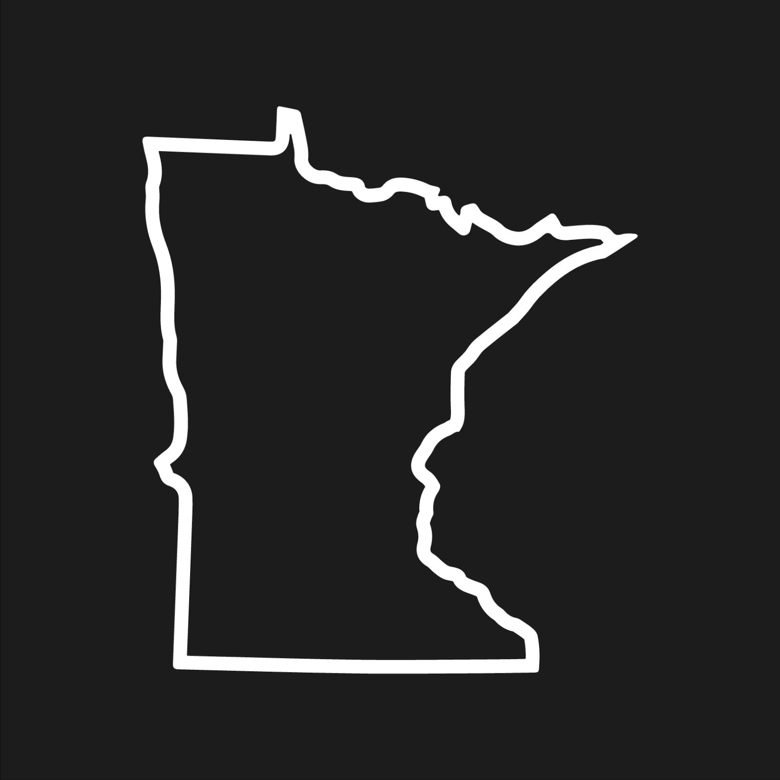 Minnesota Outline Vinyl Decal Hallow State Line shape sticker
