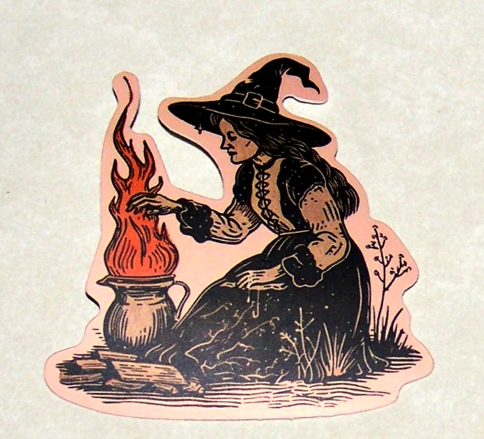 HALLOWEEN Themed Die Cut Sticker Decal All Hallows Eve Holiday – Witch Spell