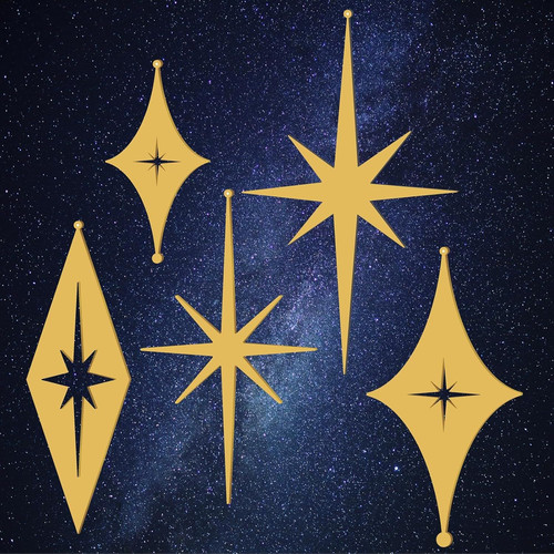 5 PCS Cast Iron Stars Wall Decor Starburst Metal Walls Art Bronze Star