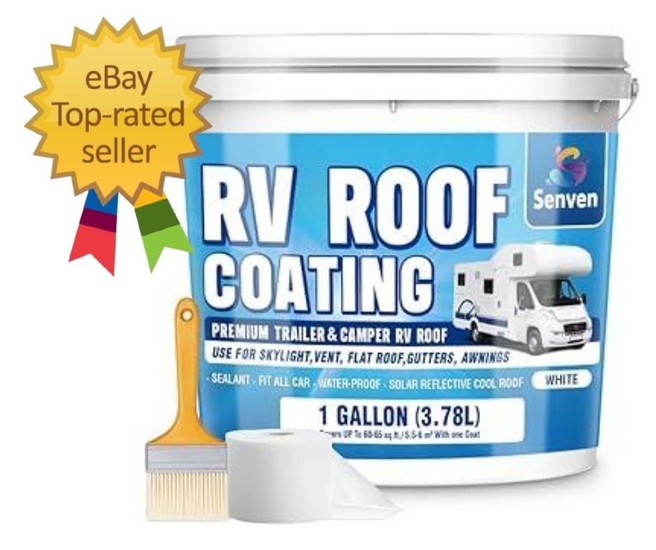 RV Roof Sealant RV Roof Coating RV Roof Sealant White 1 Gallon Waterproof Sol…