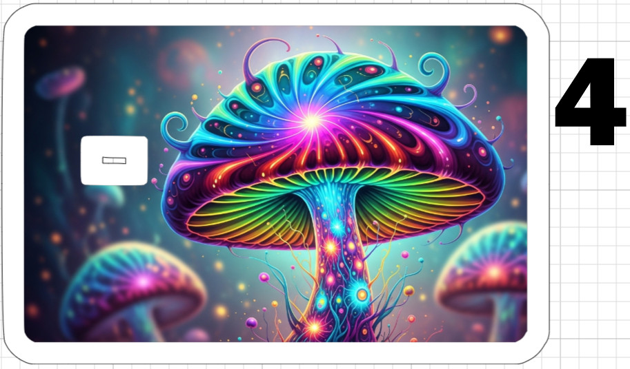 Acid Trip Magic Mushroom ATM Debit Credit Sticker Skin Trippy Retro Groovy Gift