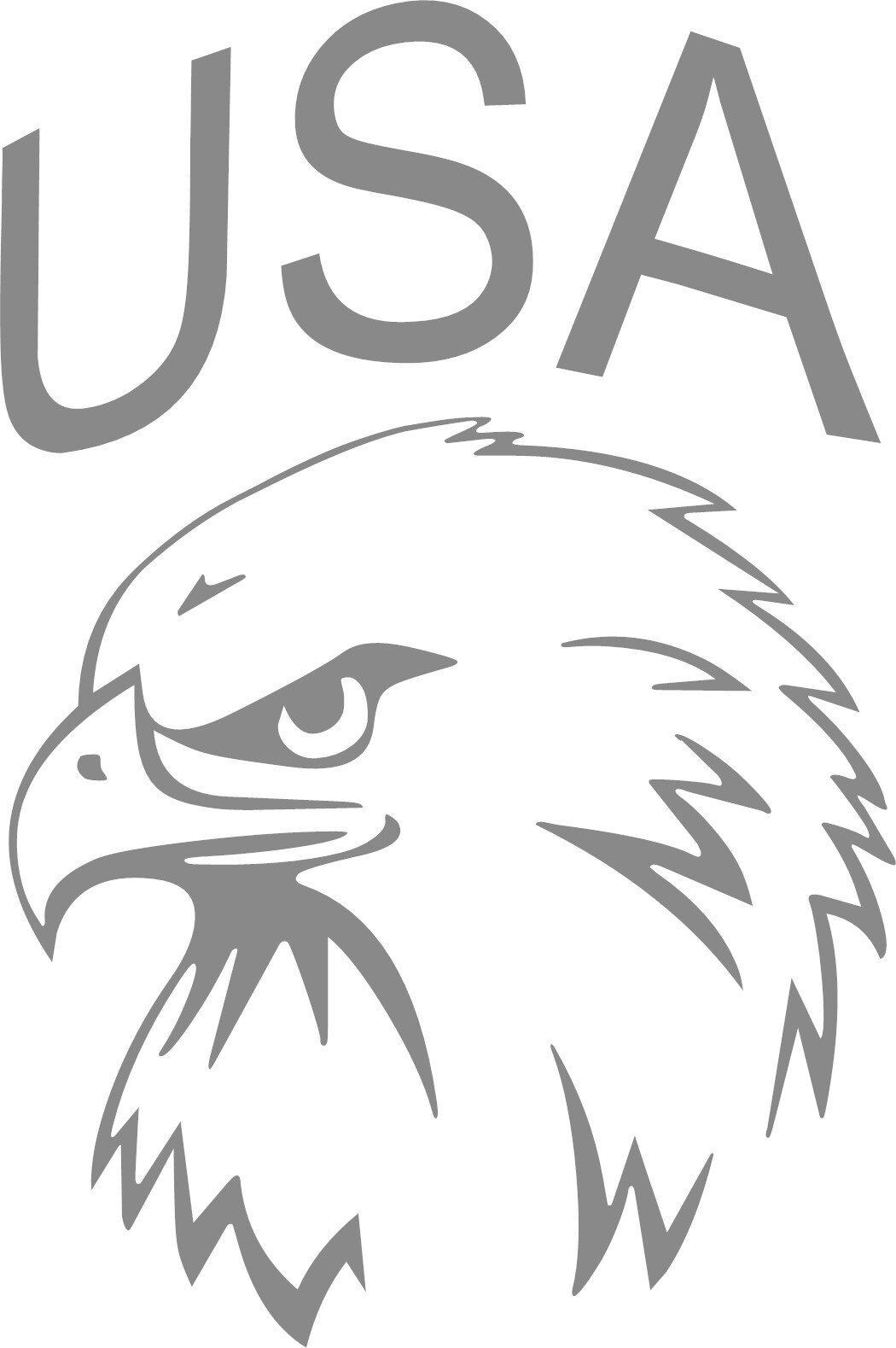USA EAGLE HEAD VINYL DECAL In your choice of color 5.0"H X 3.5"W "