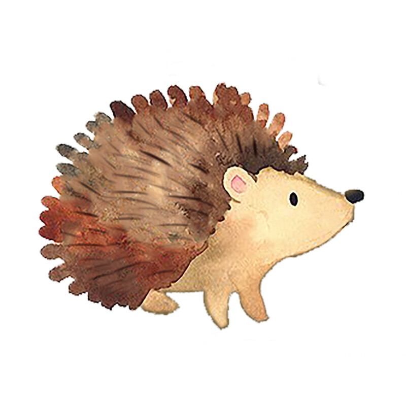Woodland Creatures: Hedgehog Wall Decal – 5.5" tall x 7" wide – Peel and Stick