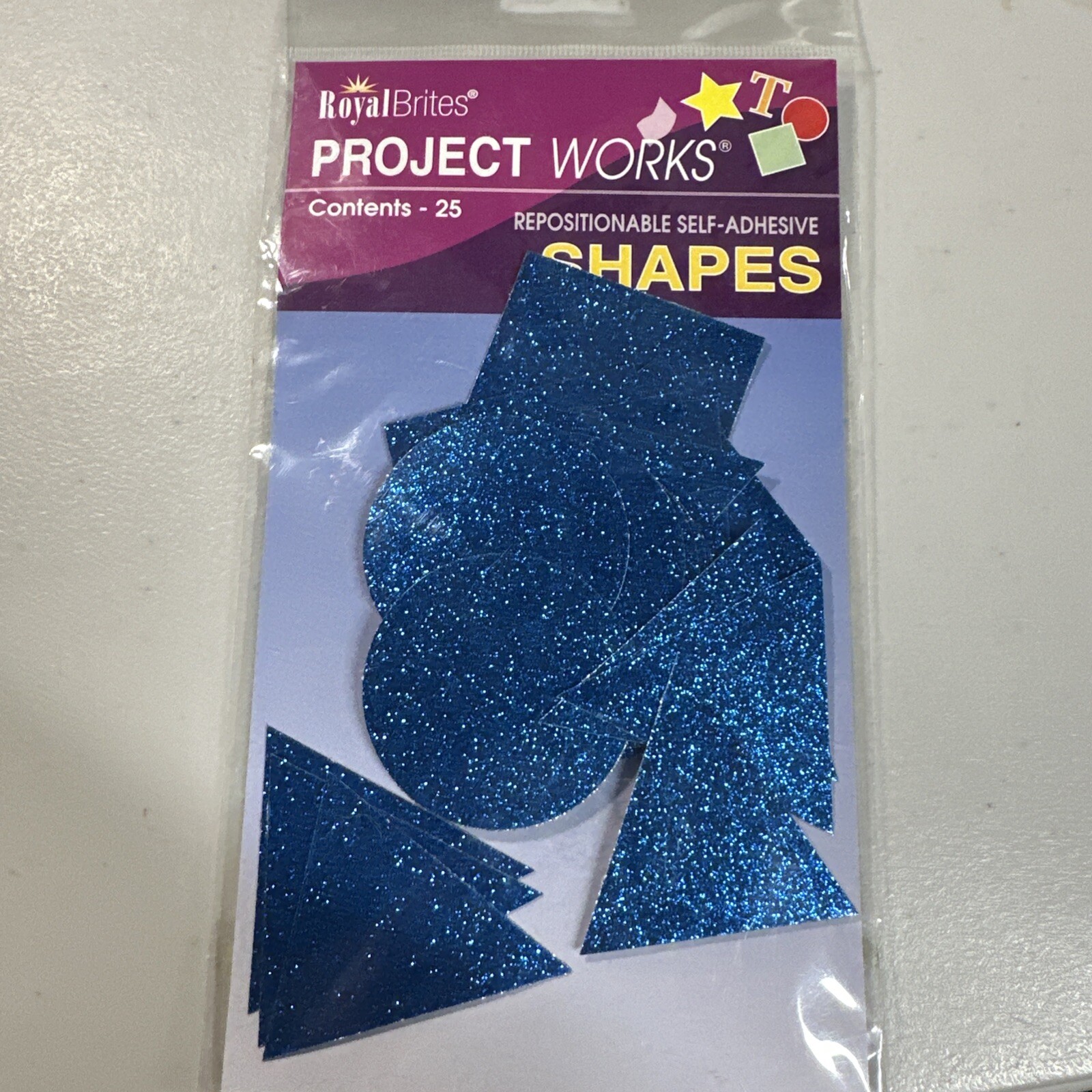 Blue Vinyl Shapes Royal Brites Project Works 2" 25 Ct