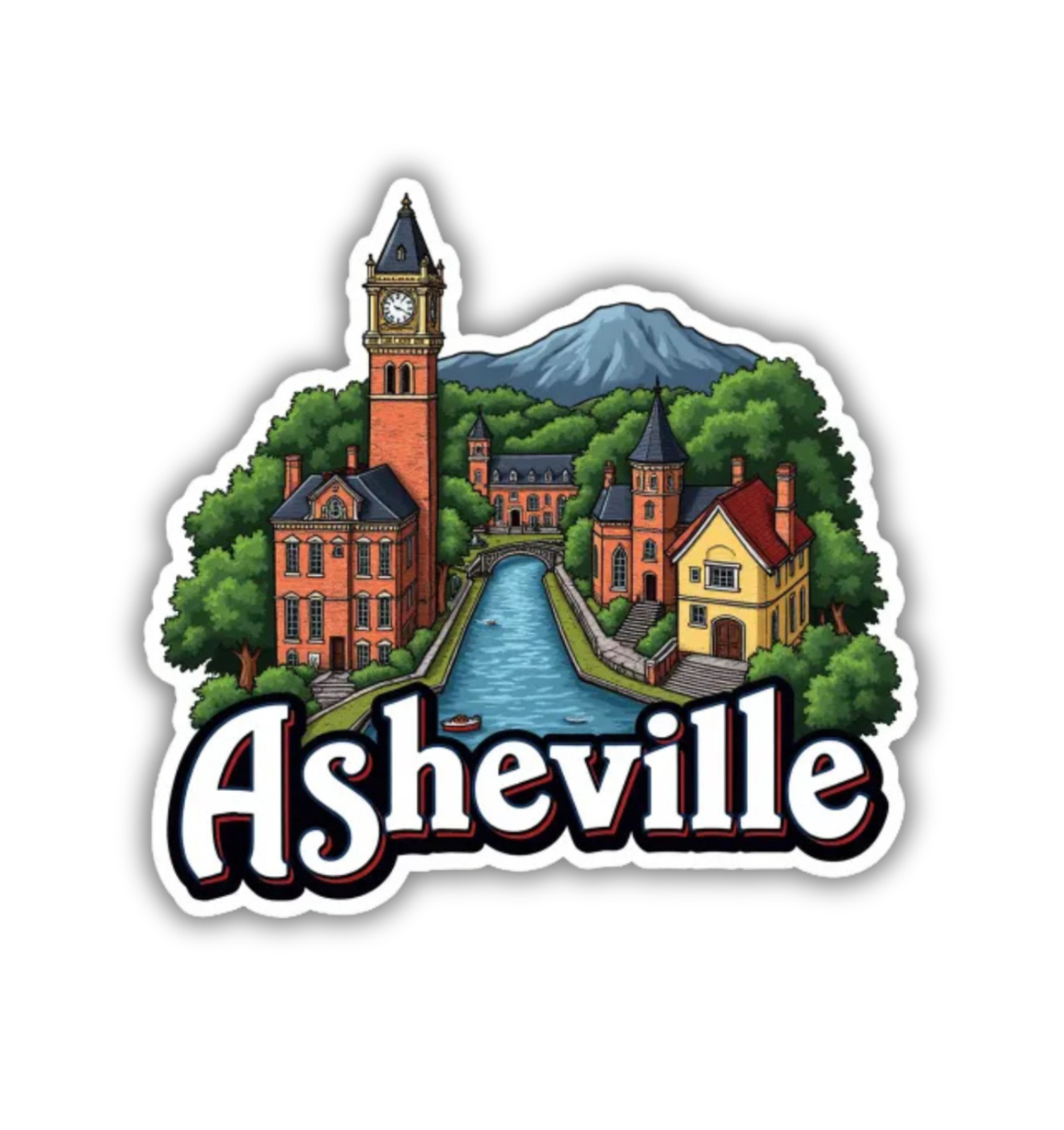 Asheville North Carolina Fridge Magnet or Laptop Sticker