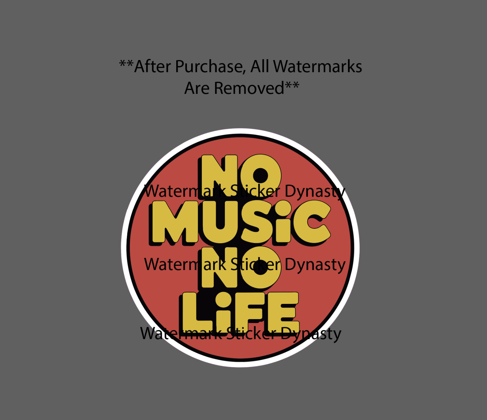 No Music No Life Sticker Waterproof Decal Instrument Band Quote Song Gift NEW