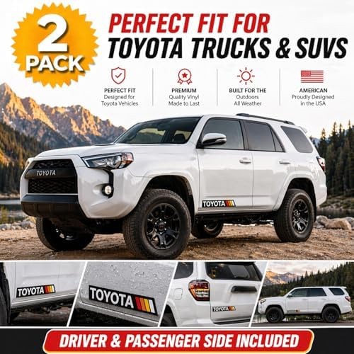 GRITKULTURE Removable Retro TRD Decal Graphic Sticker 2 Pack 11.2inch X 1.7in…