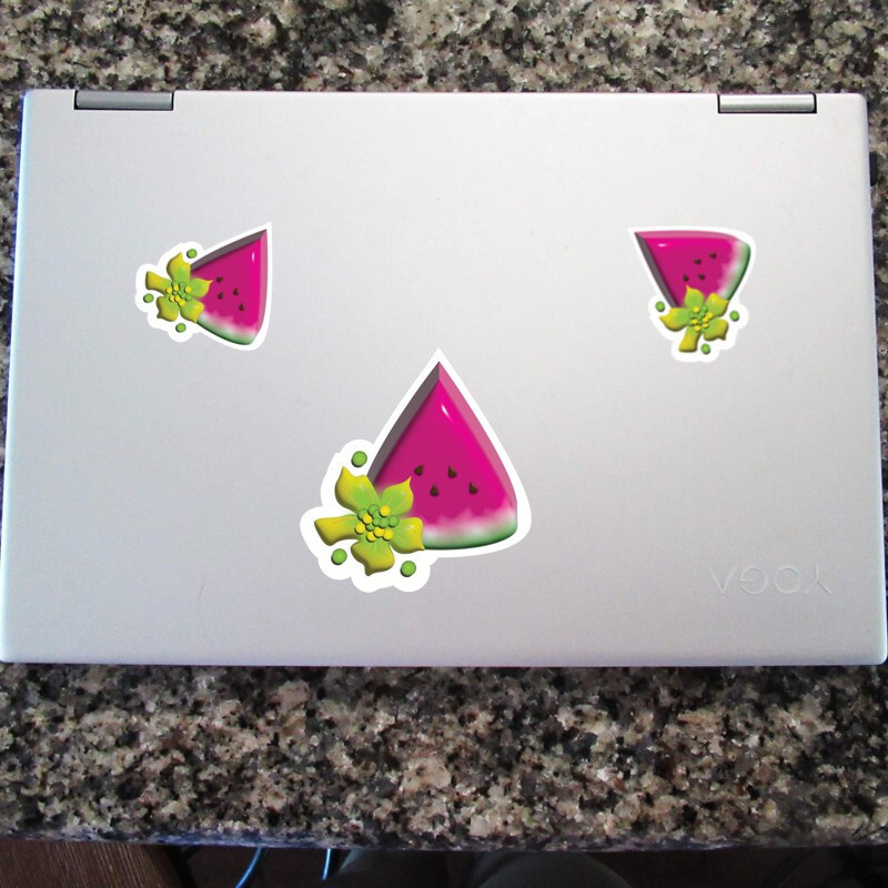 Watermelon Vinyl Sticker Cute Waterproof Fruit Decals Car Laptop Water Bottle