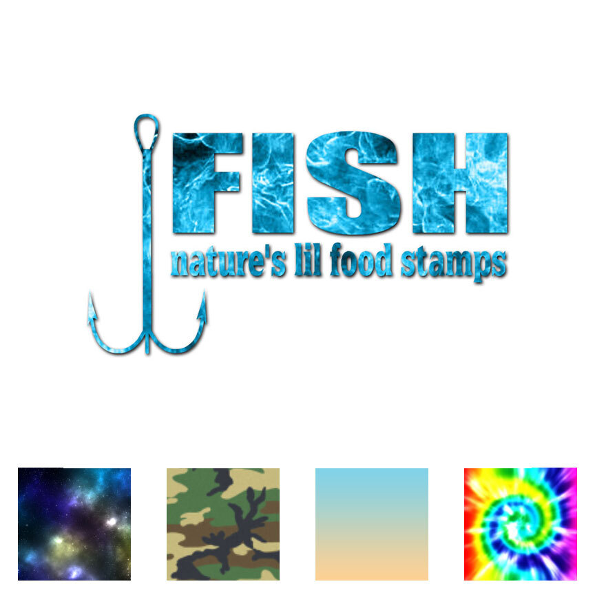 Fish Natures Food Stamps – Decal Sticker – Multiple Patterns & Sizes – ebn1678