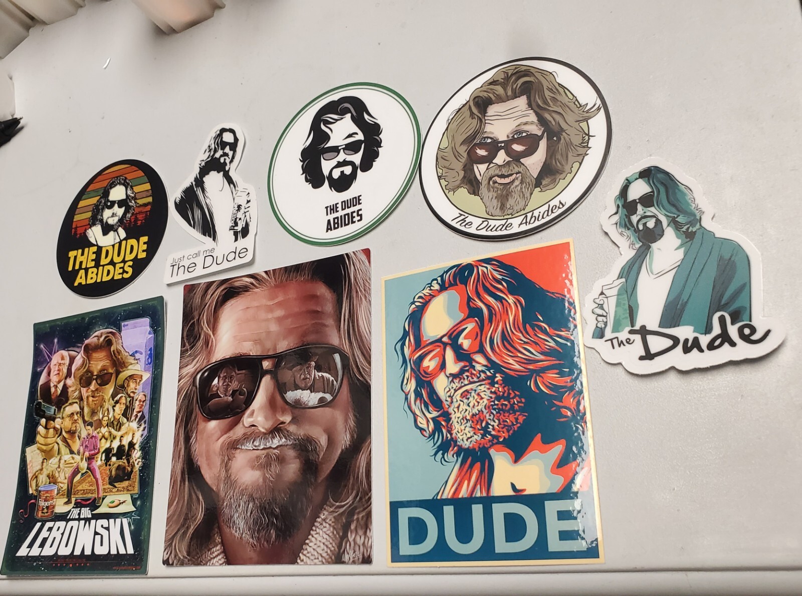 Big Lebowski The Dude STICKERS (8) DUDE ABIDES