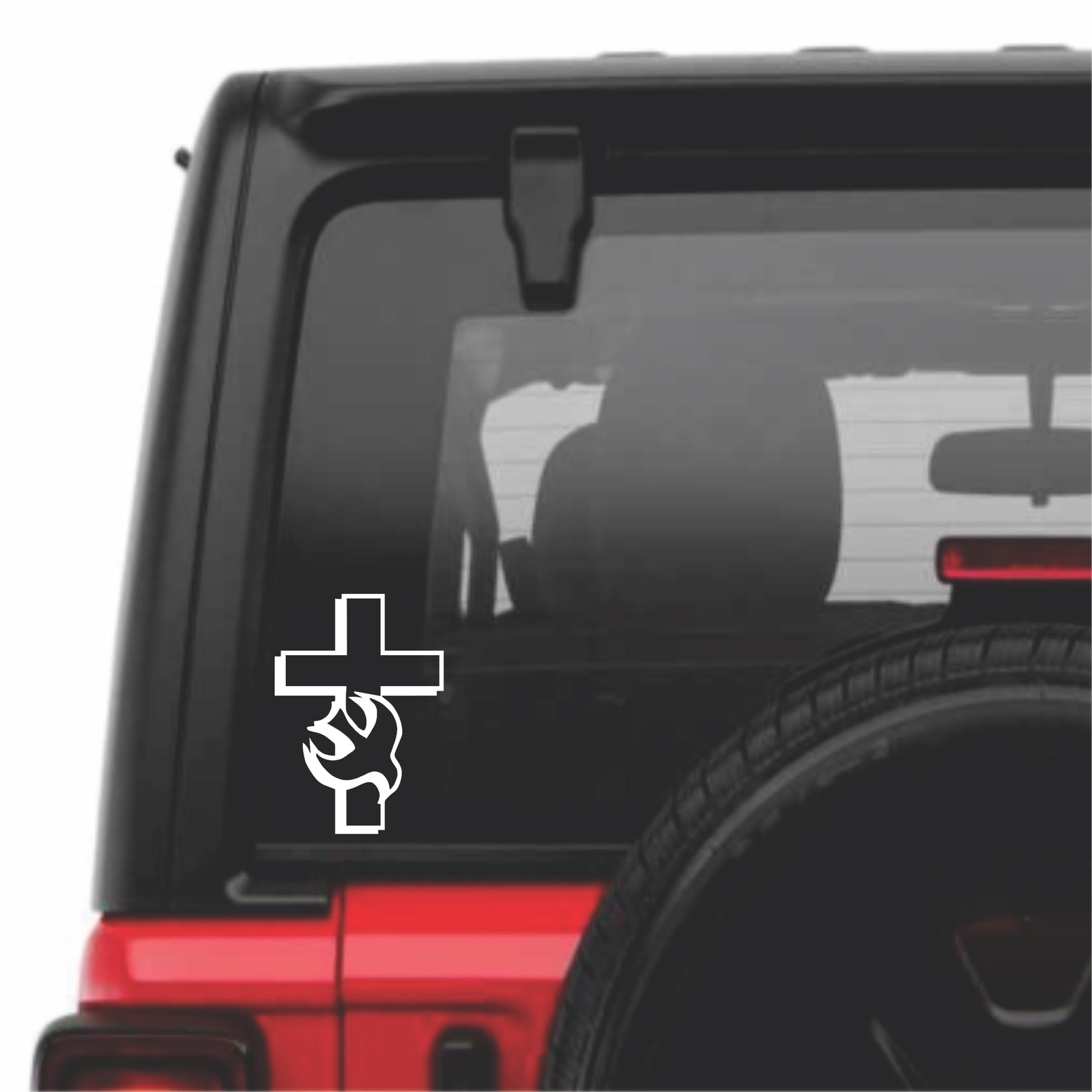 Chase Grace Studio Dove Cross Decal | 5.5-Inches | White Vinyl Decal