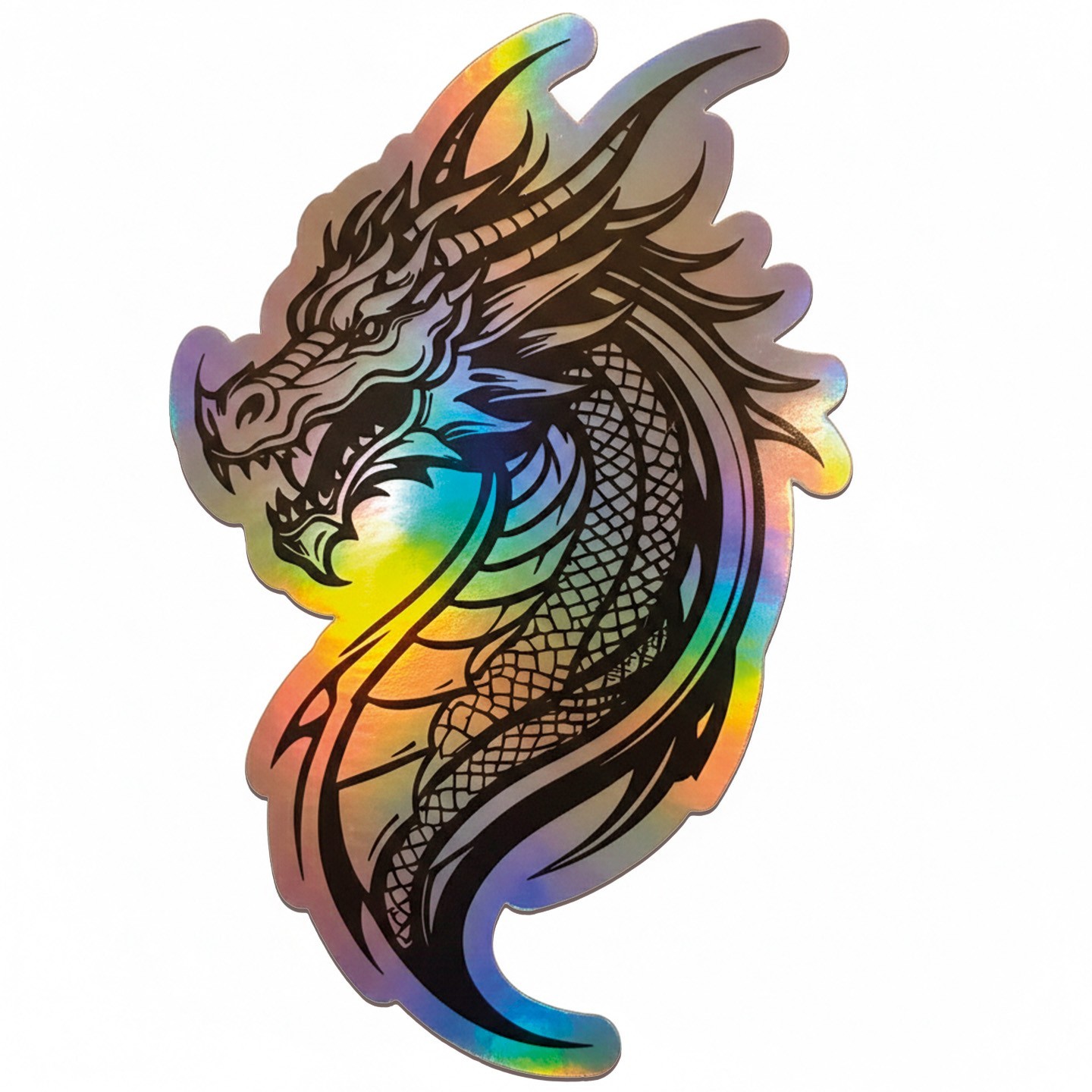 Dragon Vinyl Sticker Pack Left & Right Facing Decal Holographic 3.5×5 2pc Set