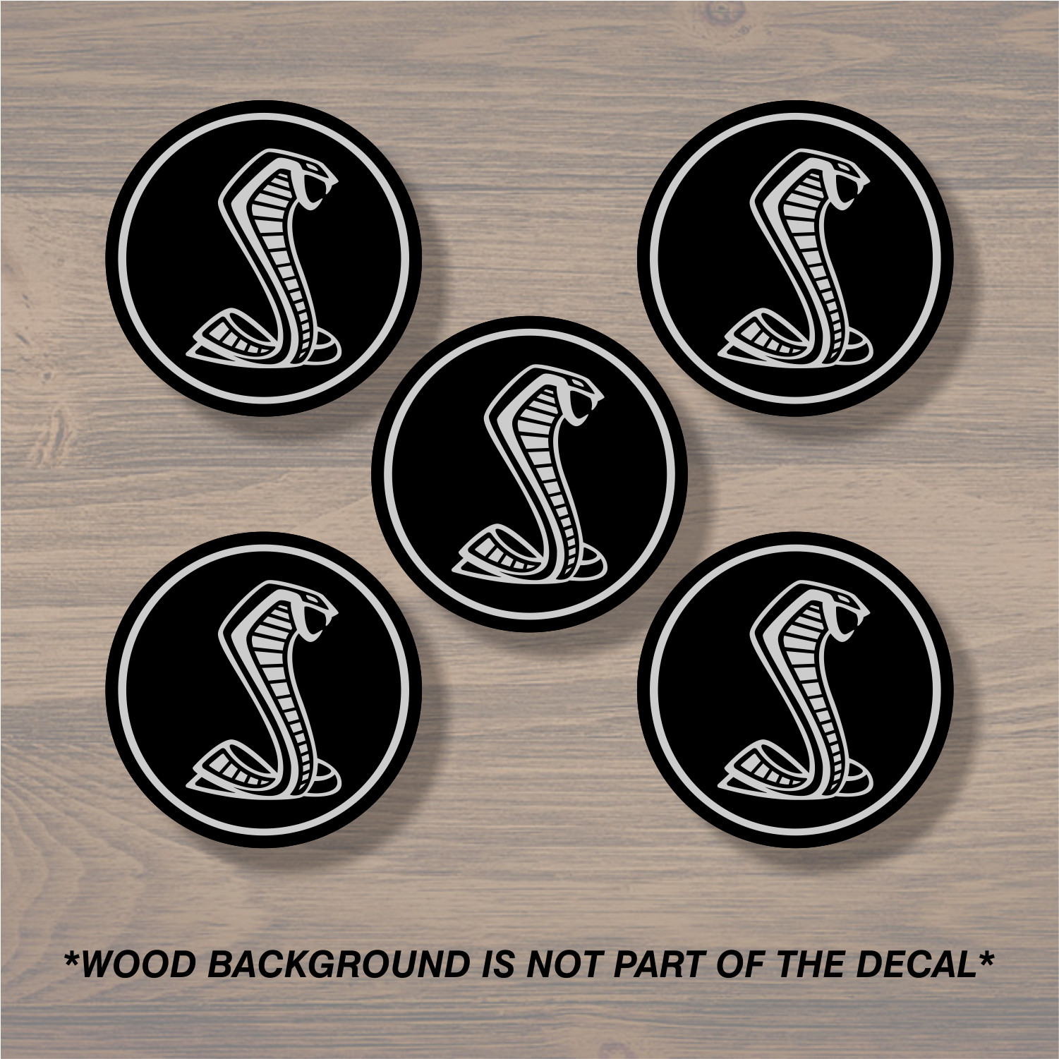 Vinyl Decal Sticker Overlays Fit Ford Mustang Cobra Wheel Center Cap x5